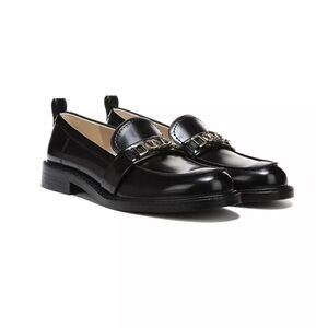 Sam Edelman Black Loafers with Gold Chain